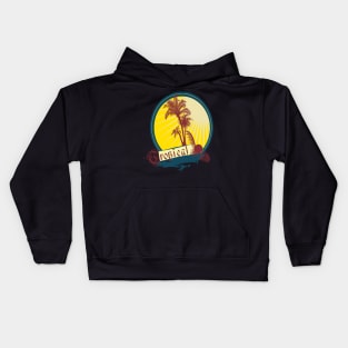 Tropical Palm Surfer Kids Hoodie